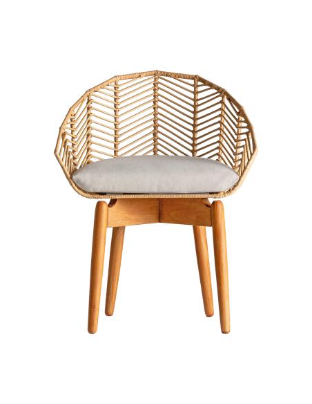 SILLA PLISSÉ RATTAN