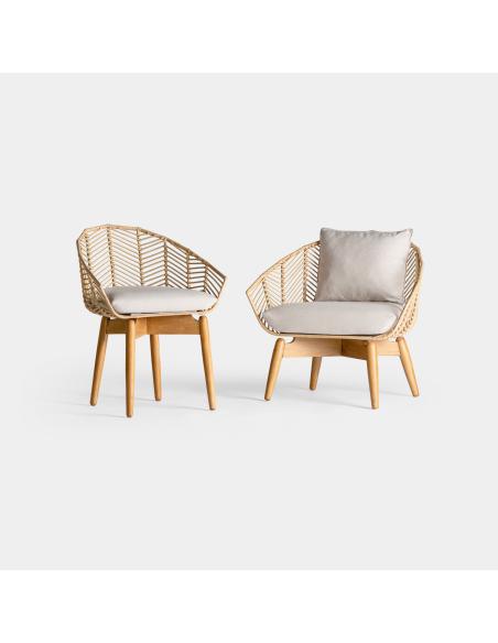 SILLA PLISSÉ RATTAN