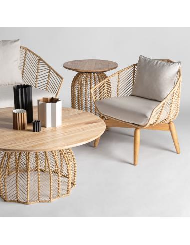 MESA AUXILIAR PLISSÉ RATTAN