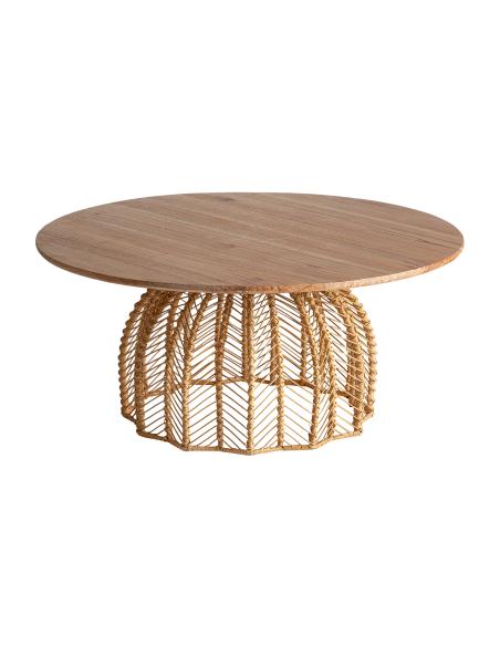 MESA DE CENTRO PLISSÉ RATTAN