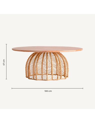 MESA DE CENTRO PLISSÉ RATTAN MESA DE CENTRO PLISSÉ RATTAN