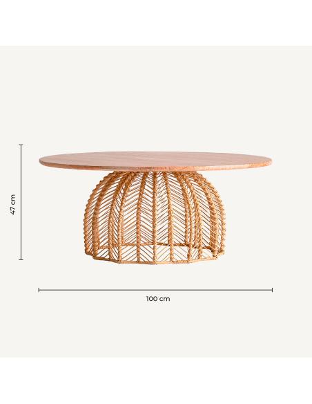 MESA DE CENTRO PLISSÉ RATTAN