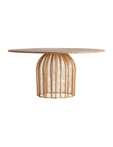 MESA COMEDOR PLISSÉ RATTAN