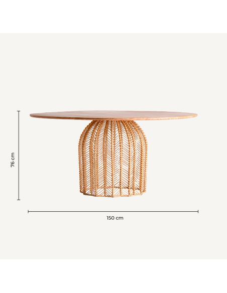 MESA COMEDOR PLISSÉ RATTAN