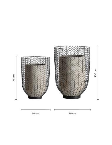 ÁNFORA J/2 PLISSÉ METAL