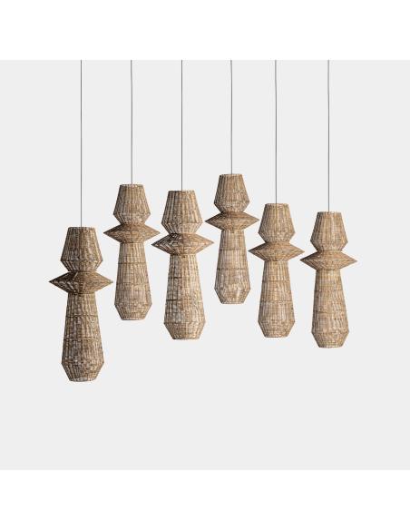 LÁMPARA DE TECHO PLISSÉ RATTAN